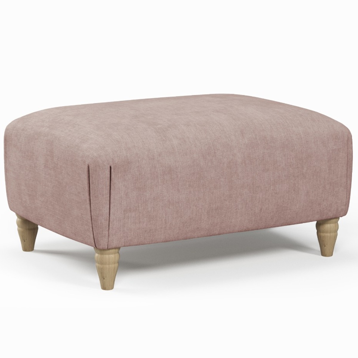 Footstool - LUXE Fabric - Light Pink - Edgbaston Living