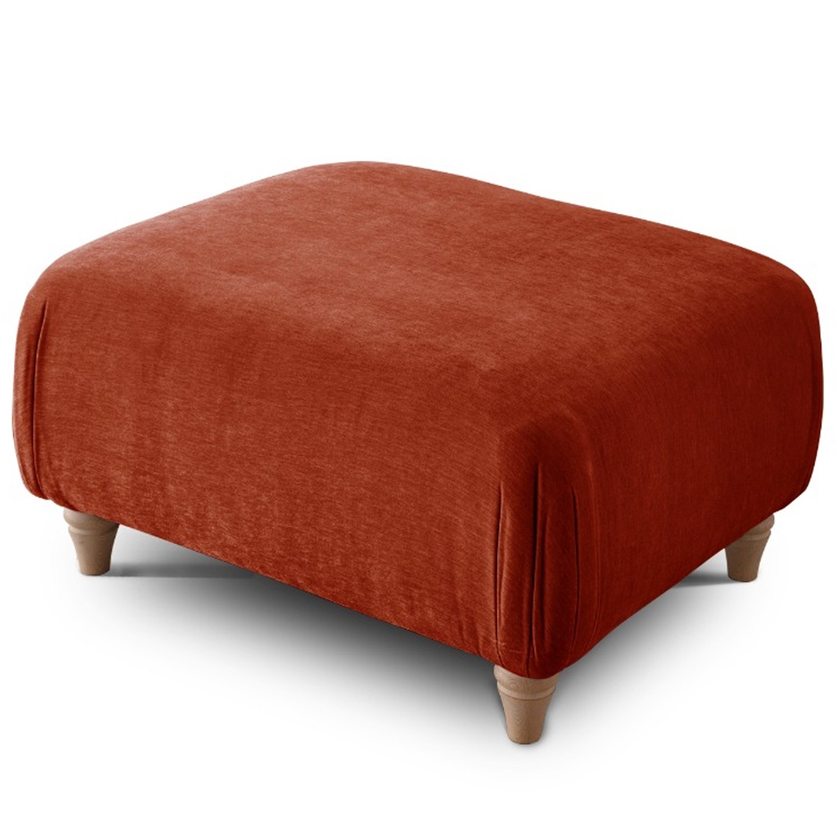 Footstool - RAYONG Fabric - Apricot - Edgbaston Living