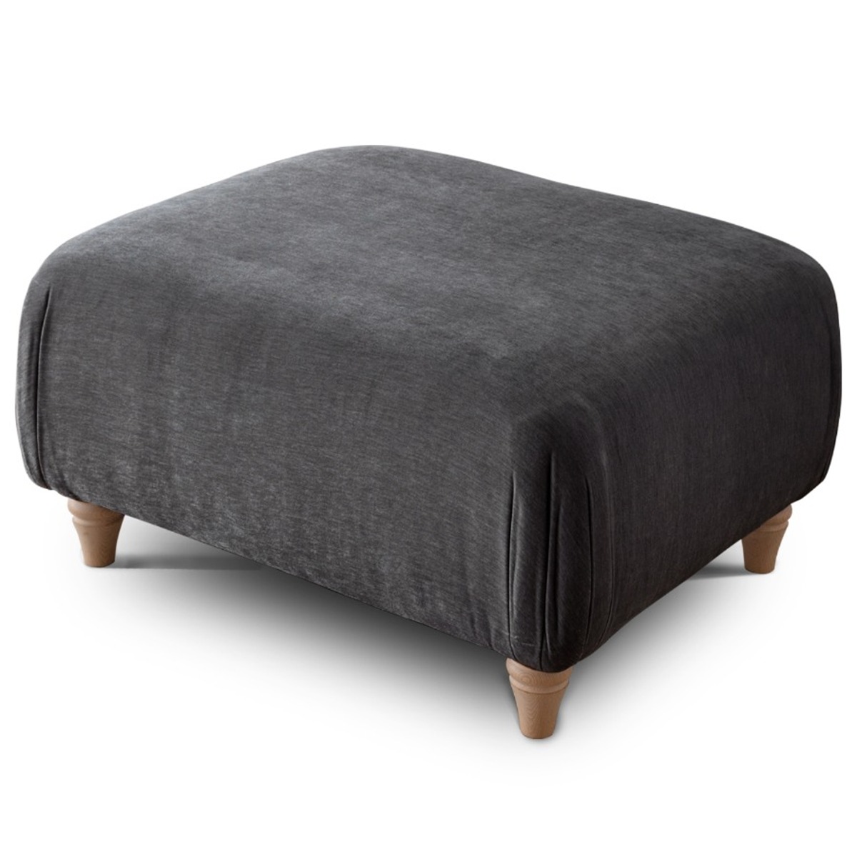 Footstool - RAYONG Fabric - Charcoal - Edgbaston Living