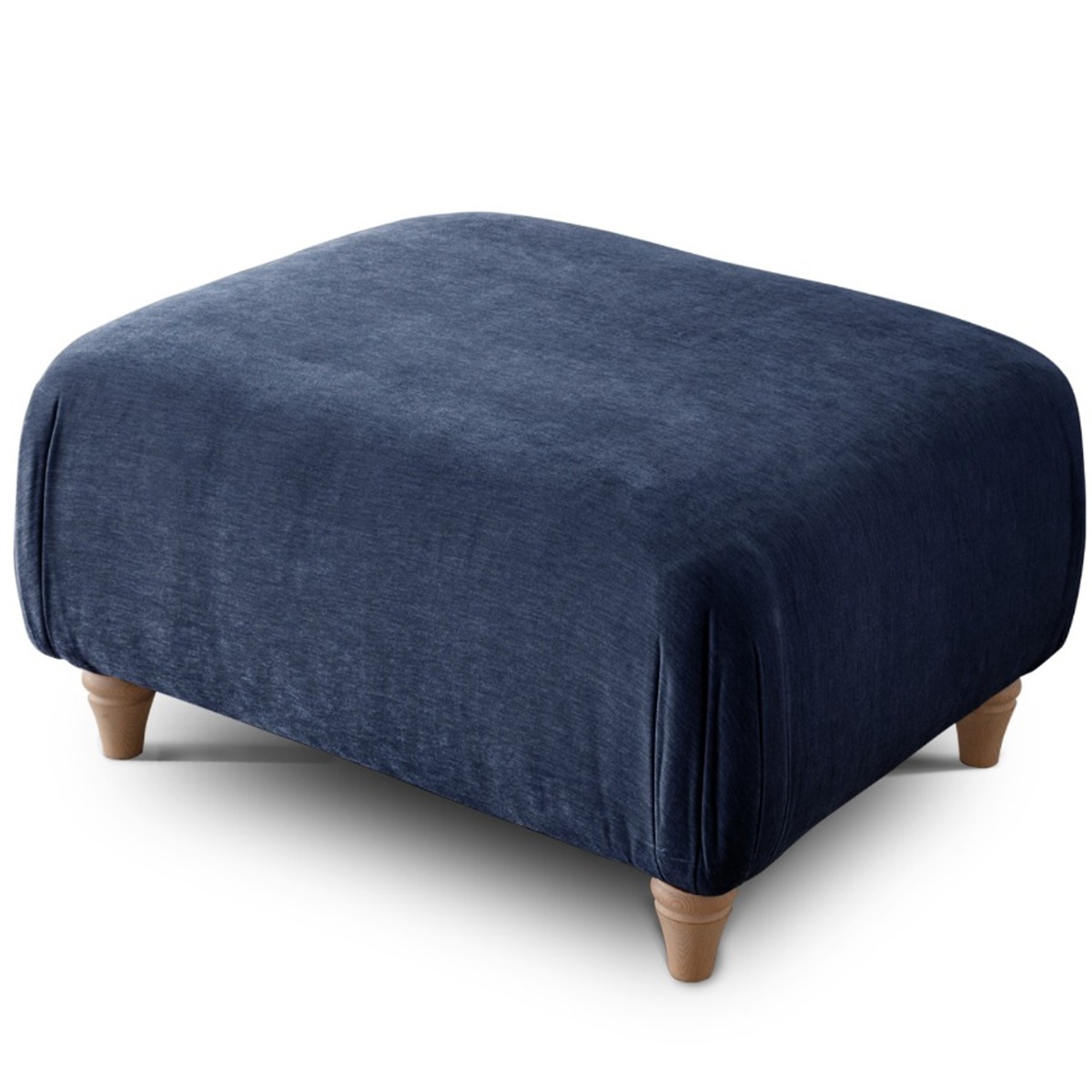 Footstool - RAYONG Fabric - Navy - Edgbaston Living