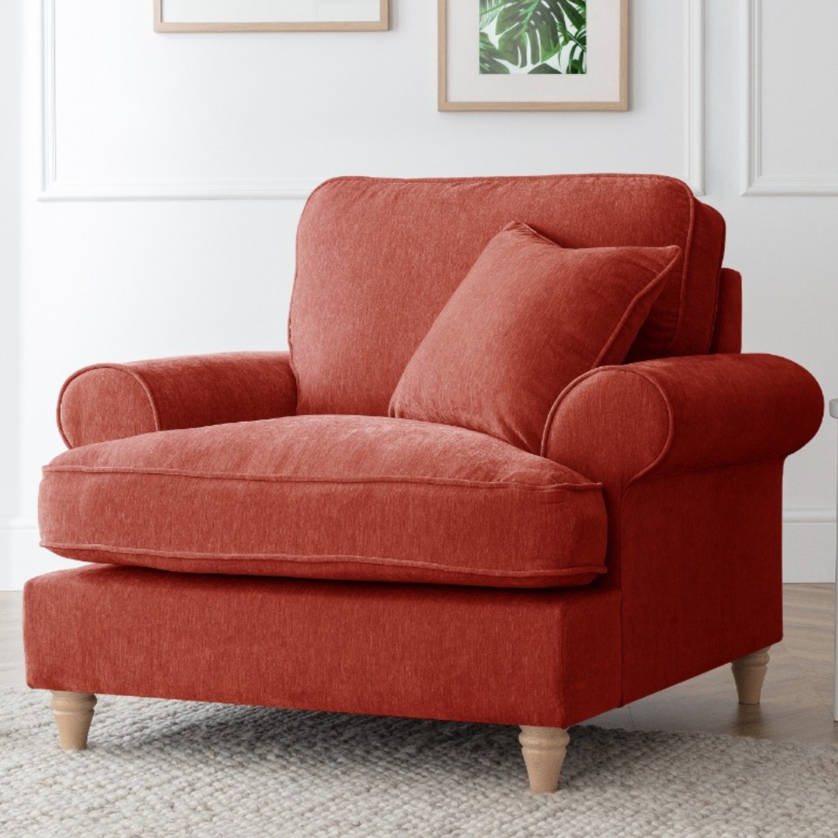 Armchair - RAYONG Fabric - Apricot - Edgbaston Living