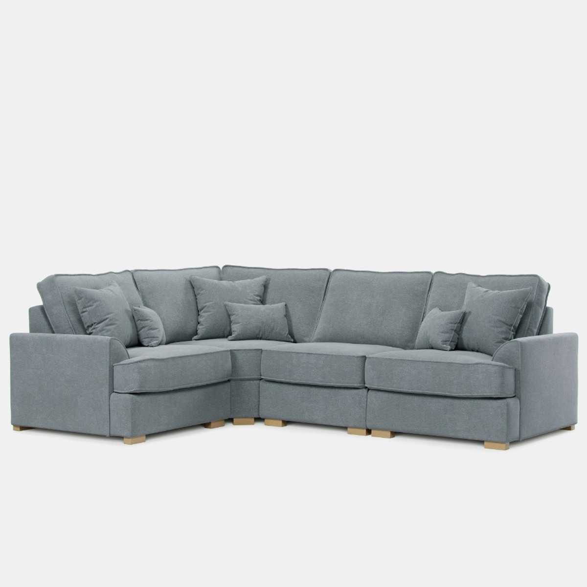 Corner Sofa - HERITAGE Fabric 3 Seater Right Hand Facing - Light Blue - Edgbaston Living