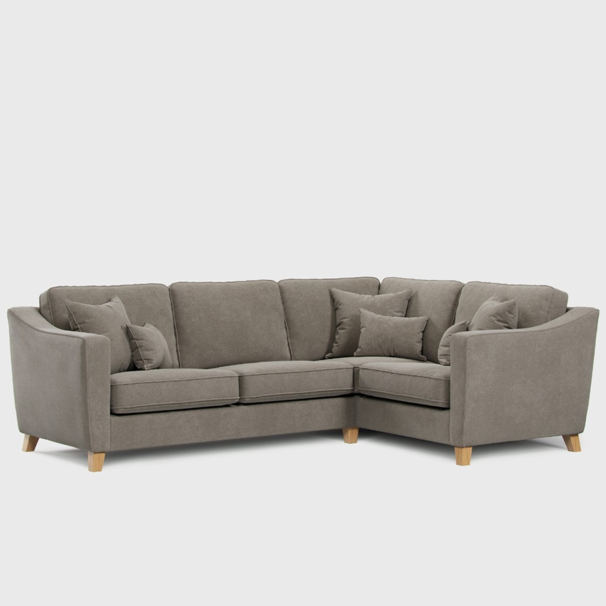 Corner Sofa - KRISTY Fabric 3 Seater Left Hand Facing - Dark Beige - Edgbaston Living