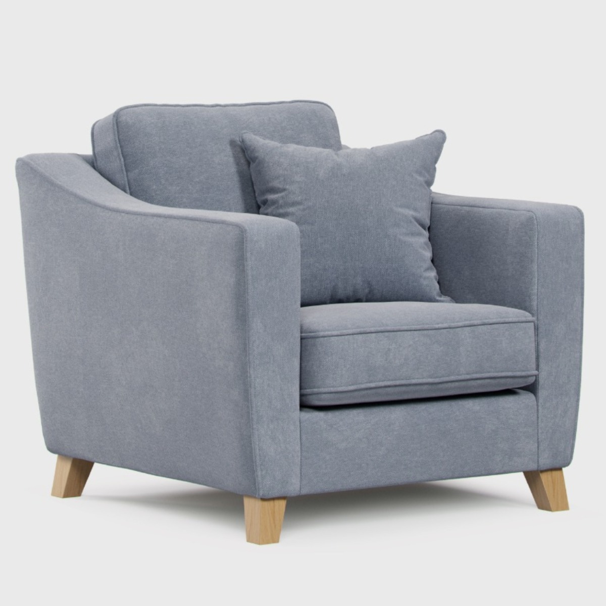 Armchair - KRISTY Fabric - Light Blue 88cm - Edgbaston Living