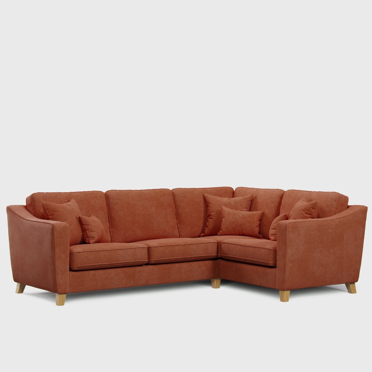 Corner Sofa - KRISTY Fabric 3 Seater Left Hand Facing - Orange - Edgbaston Living