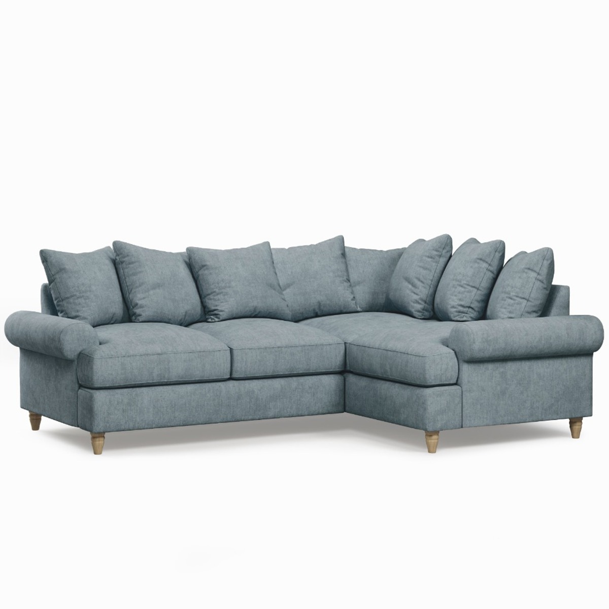 Corner Sofa - LUXE Fabric 3 Seater Left Hand Facing - Blue - Edgbaston Living