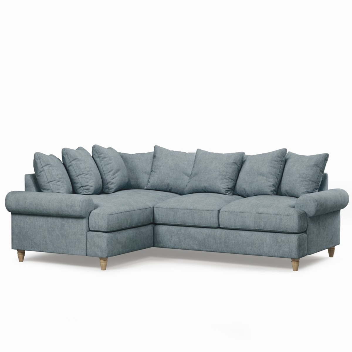 Corner Sofa - LUXE Fabric 3 Seater Right Hand Facing - Blue - Edgbaston Living