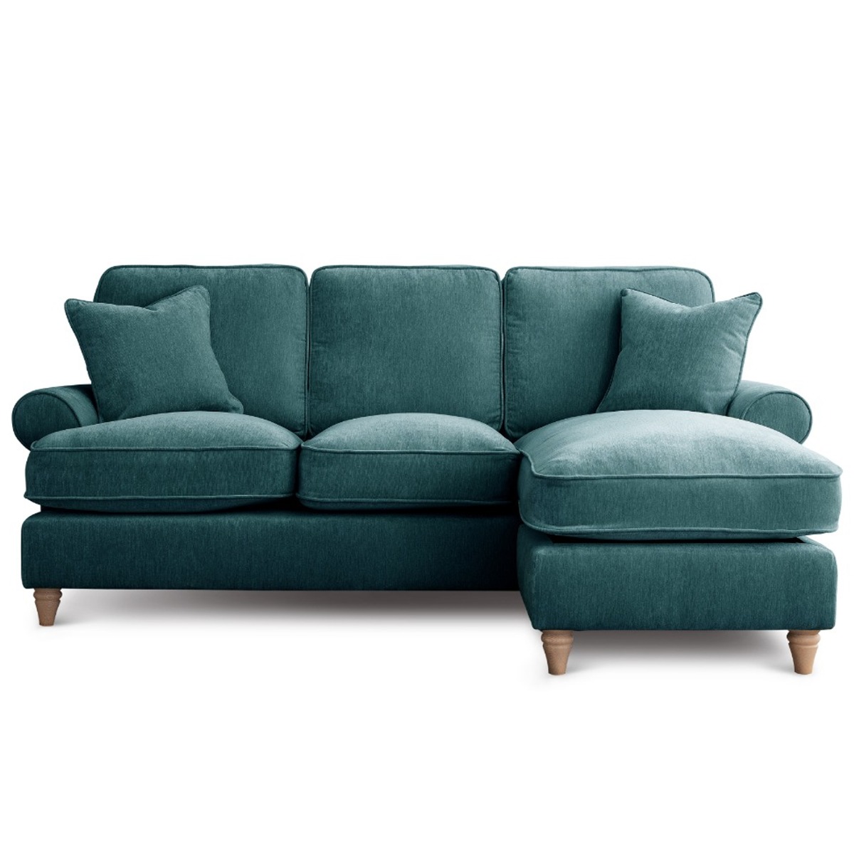 Corner Sofa - RAYONG Fabric 3 Seater Left Hand Facing - Emerald - Edgbaston Living