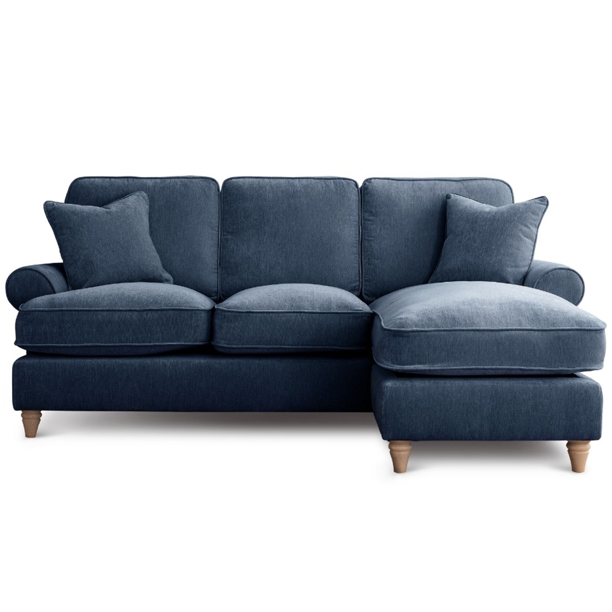 Corner Sofa - RAYONG Fabric 3 Seater Left Hand Facing - Navy - Edgbaston Living