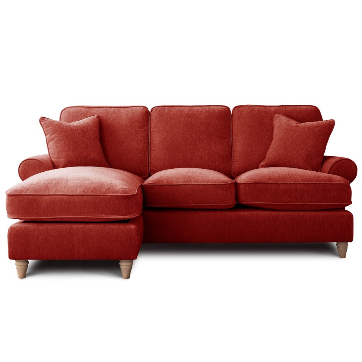 Corner Sofa - RAYONG Fabric 3 Seater Right Hand Facing - Apricot - Edgbaston Living