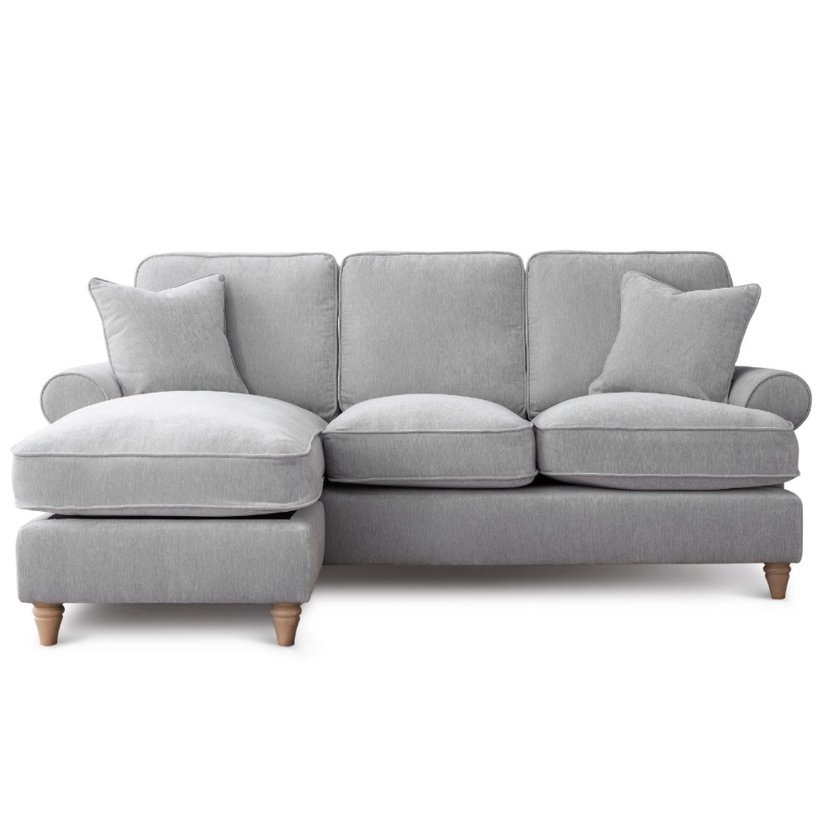 Corner Sofa - RAYONG Fabric 3 Seater Right Hand Facing - Ice - Edgbaston Living