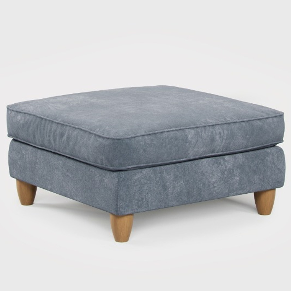 Footstool - COASTAL Fabric - Steel - Edgbaston Living