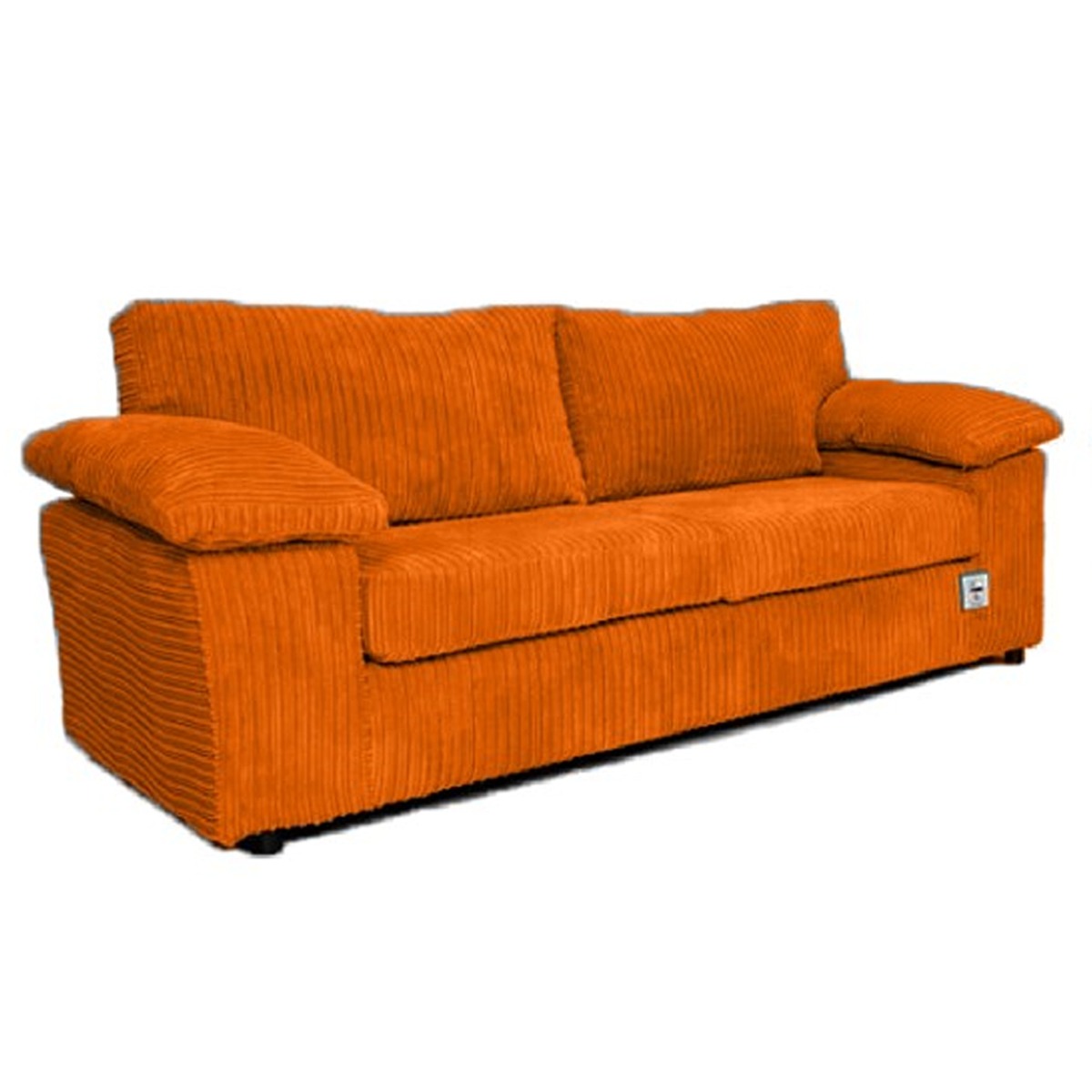 3 Seater Sofa - CORDURA Full Back Jumbo Cord Sofa Orange - Home Done