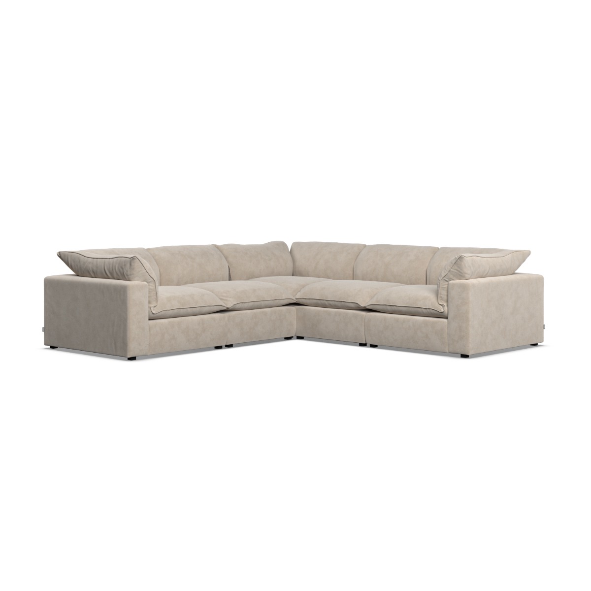 Corner Sofa - PUEBLA Fabric 4 Seater Right Hand Facing Eggshell - Edgbaston Living