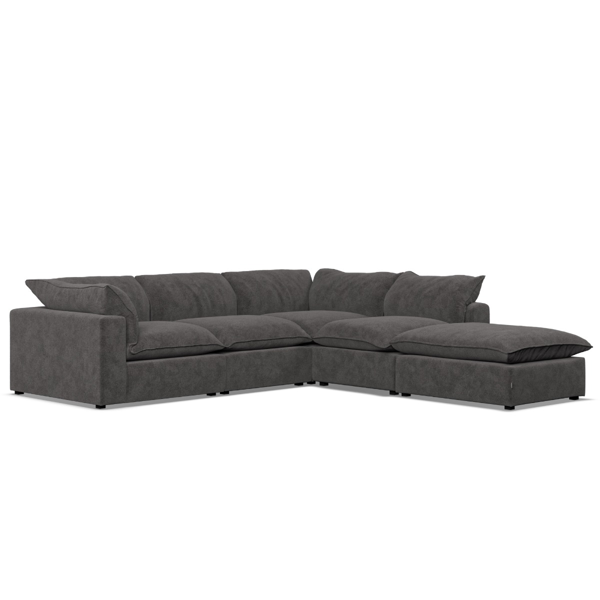 Corner Sofa - PUEBLA Fabric 4 Seater Left Hand Facing - Slate - Edgbaston Living