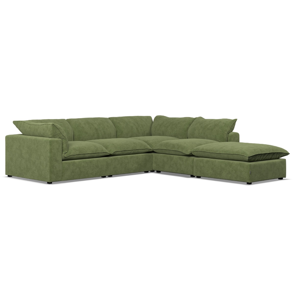 Corner Sofa - PUEBLA Fabric 4 Seater Left Hand Facing - Verde - Edgbaston Living