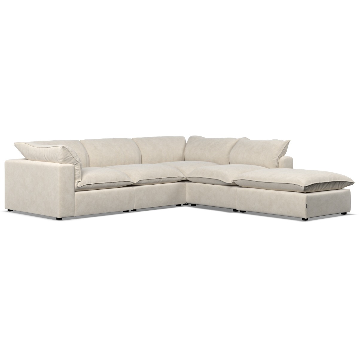 Corner Sofa - PUEBLA Fabric 4 Seater Left Hand Facing - Cotton - Edgbaston Living