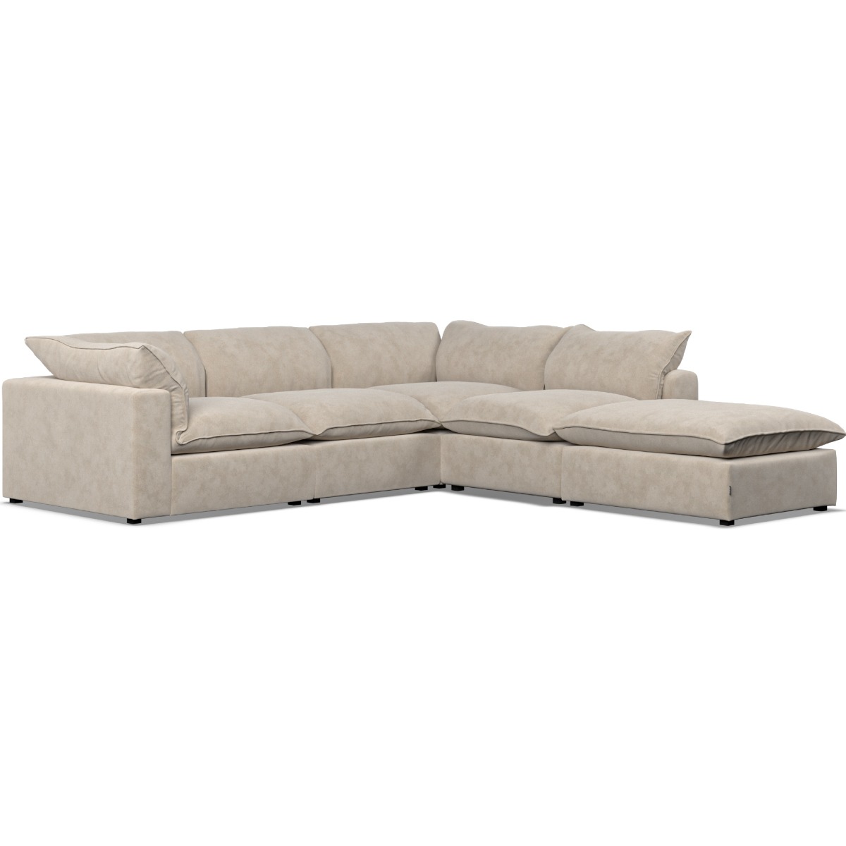 Corner Sofa - PUEBLA Fabric 4 Seater Left Hand Facing - Eggshell - Edgbaston Living