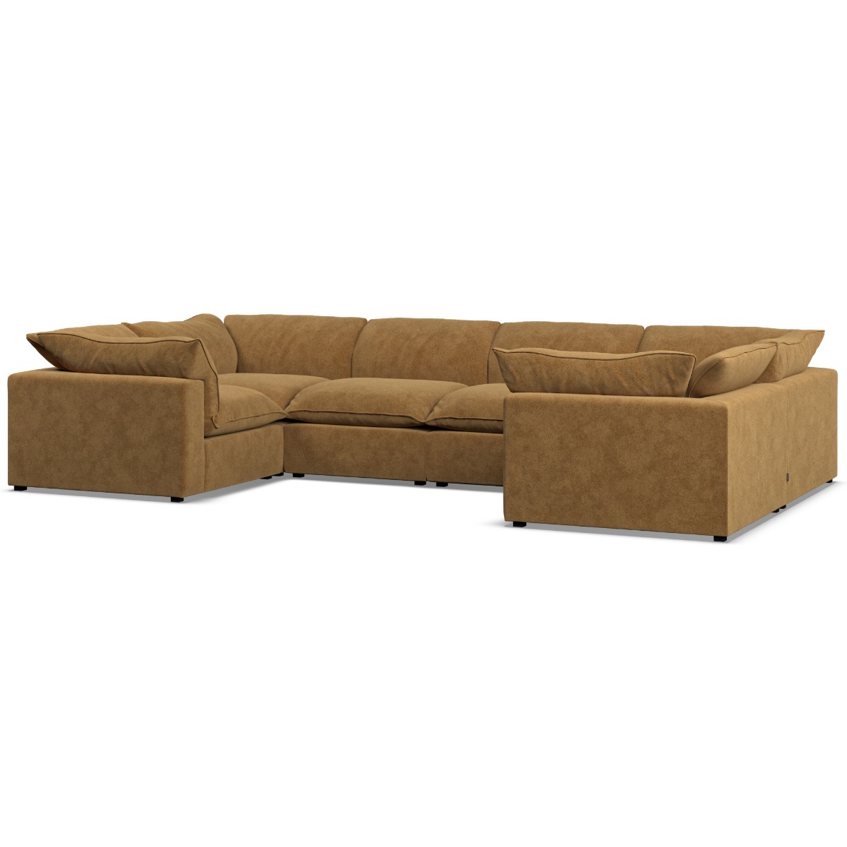Corner Sofa - PUEBLA Fabric 6 Seater U Shaped - Amber - Edgbaston Living