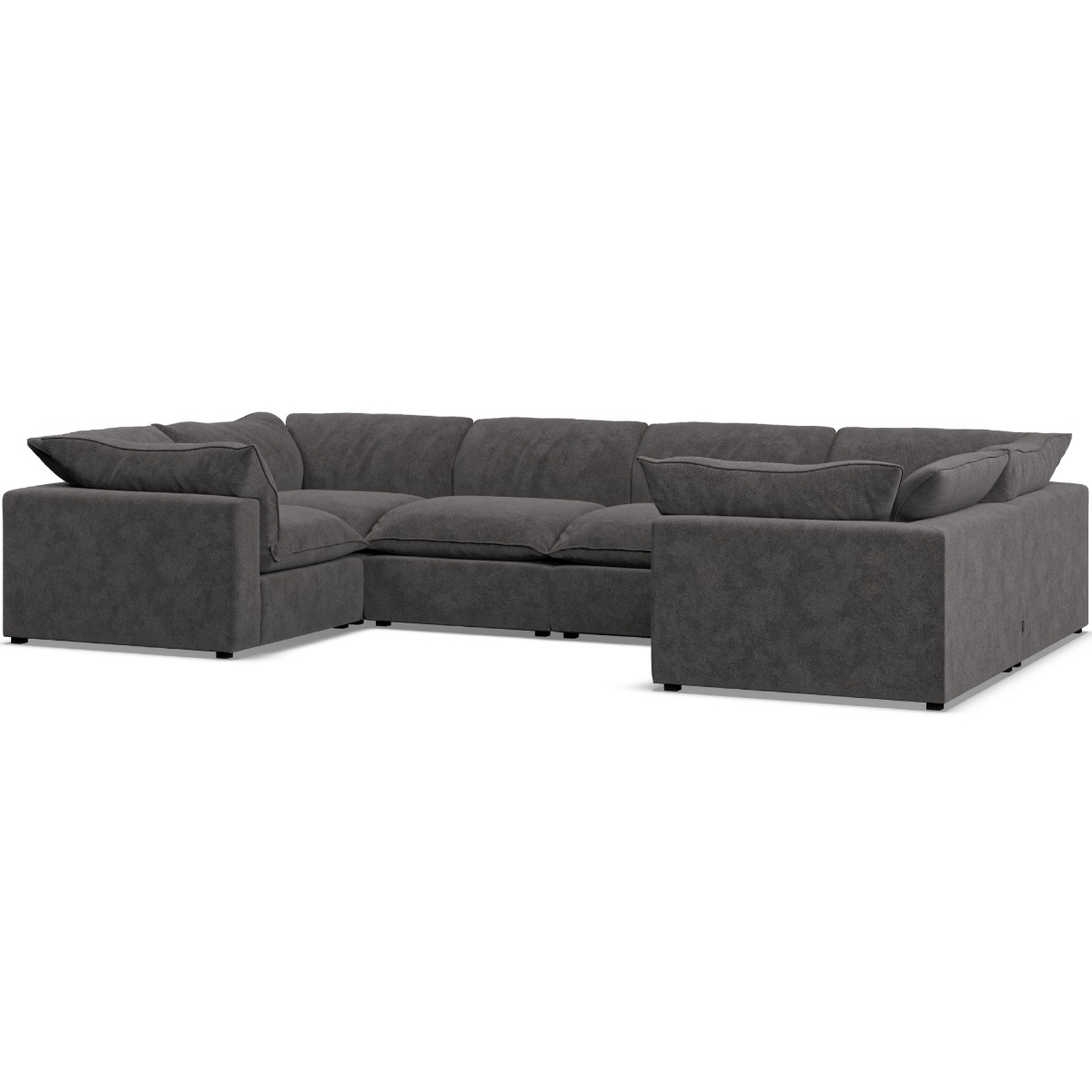 Corner Sofa - PUEBLA Fabric 6 Seater U Shaped - Slate - Edgbaston Living