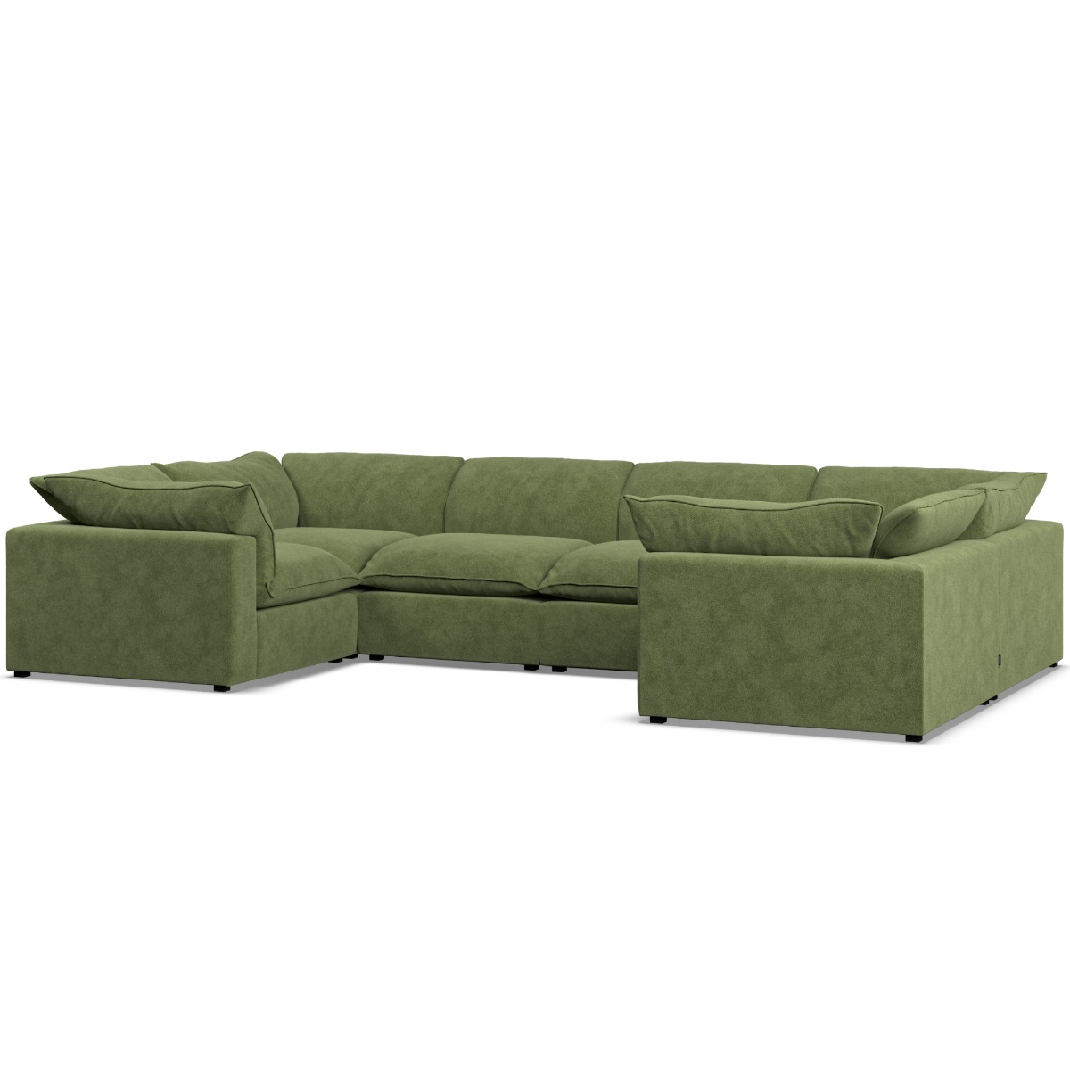Corner Sofa - PUEBLA Fabric 6 Seater U Shaped - Verde - Edgbaston Living