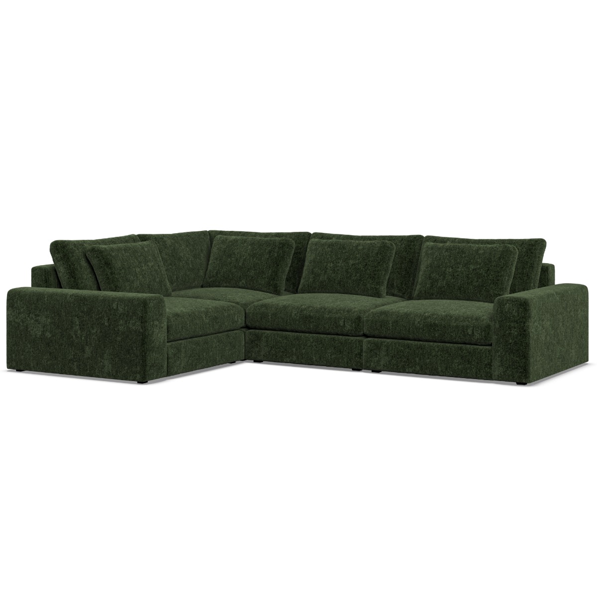 Corner Sofa - SOVA Fabric 3 Seater Right Hand Facing Bottle Green - Edgbaston Living