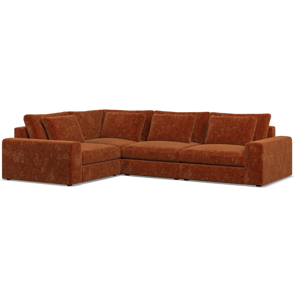 Corner Sofa - SOVA Fabric 3 Seater Right Hand Facing Deep Terra - Edgbaston Living