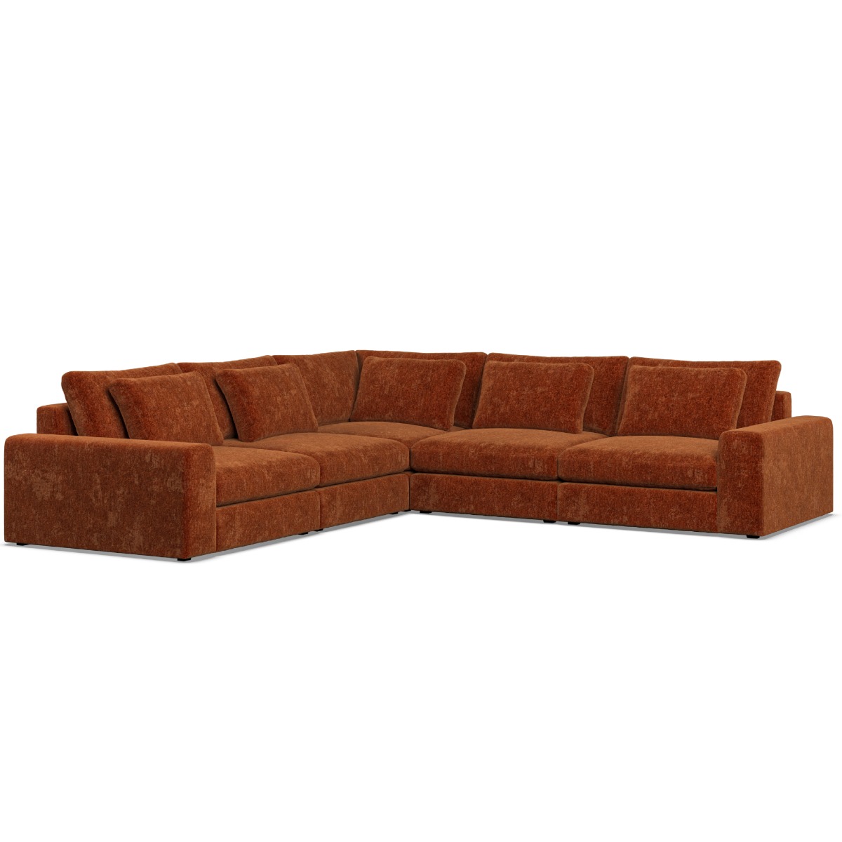 Corner Sofa - SOVA Fabric 4 Seater Right Hand Facing Deep Terra - Edgbaston Living