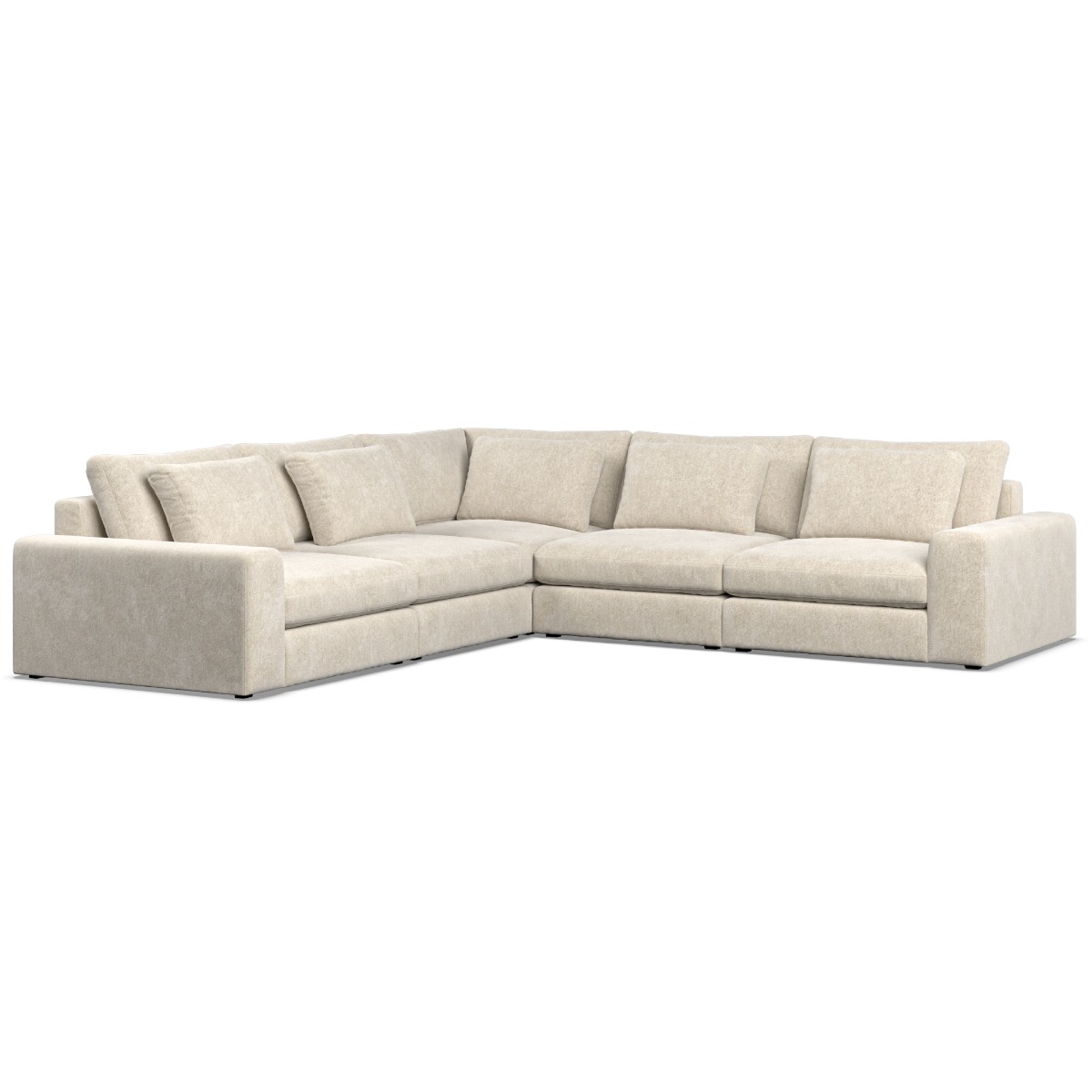 Corner Sofa - SOVA Fabric 4 Seater Right Hand Facing Ivory - Edgbaston Living