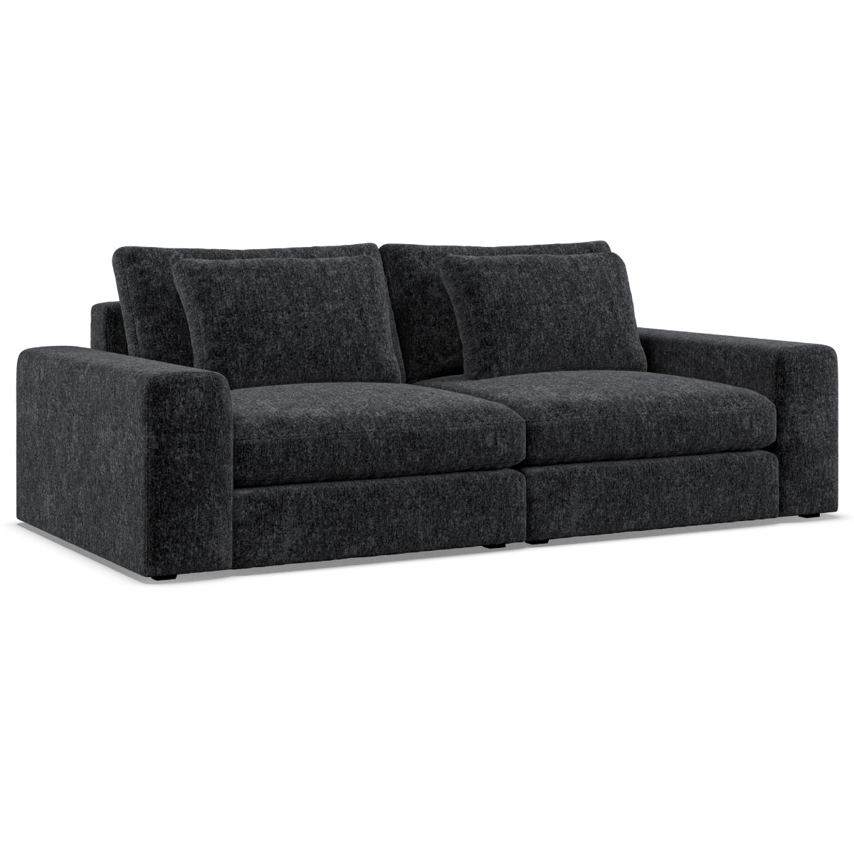 2 Seater Sofa - SOVA Fabric Black - Edgbaston Living