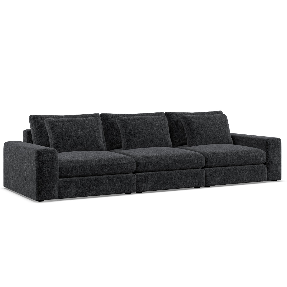 3 Seater Sofa - SOVA Fabric Black - Edgbaston Living