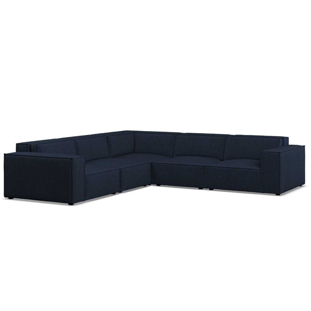 Corner Sofa - LUCCA Fabric 5 Seater Right Hand Facing Deep Blue - Edgbaston Living