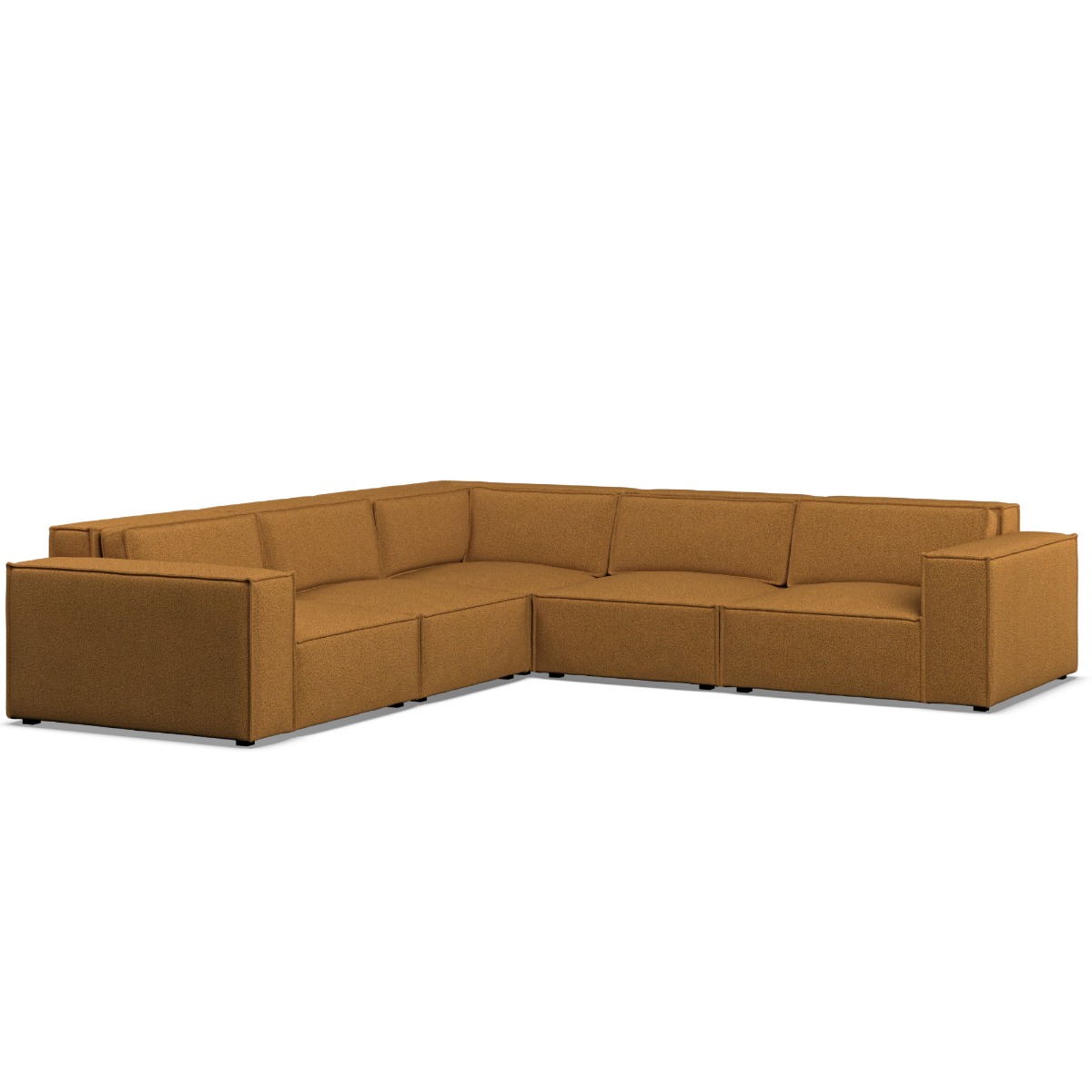 Corner Sofa - LUCCA Fabric 5 Seater Right Hand Facing Inca Gold - Edgbaston Living