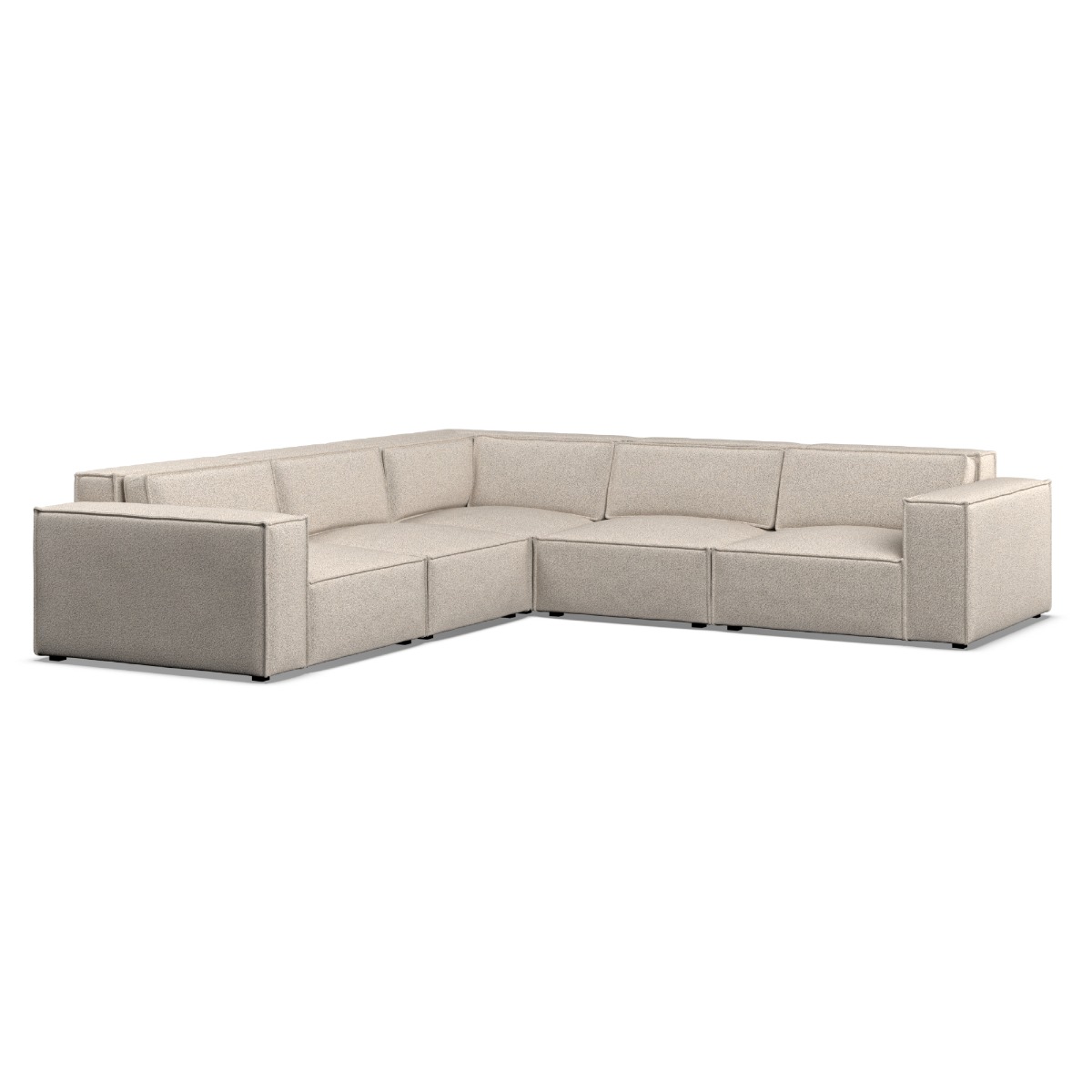 Corner Sofa - LUCCA Fabric 5 Seater Right Hand Facing Linen - Edgbaston Living