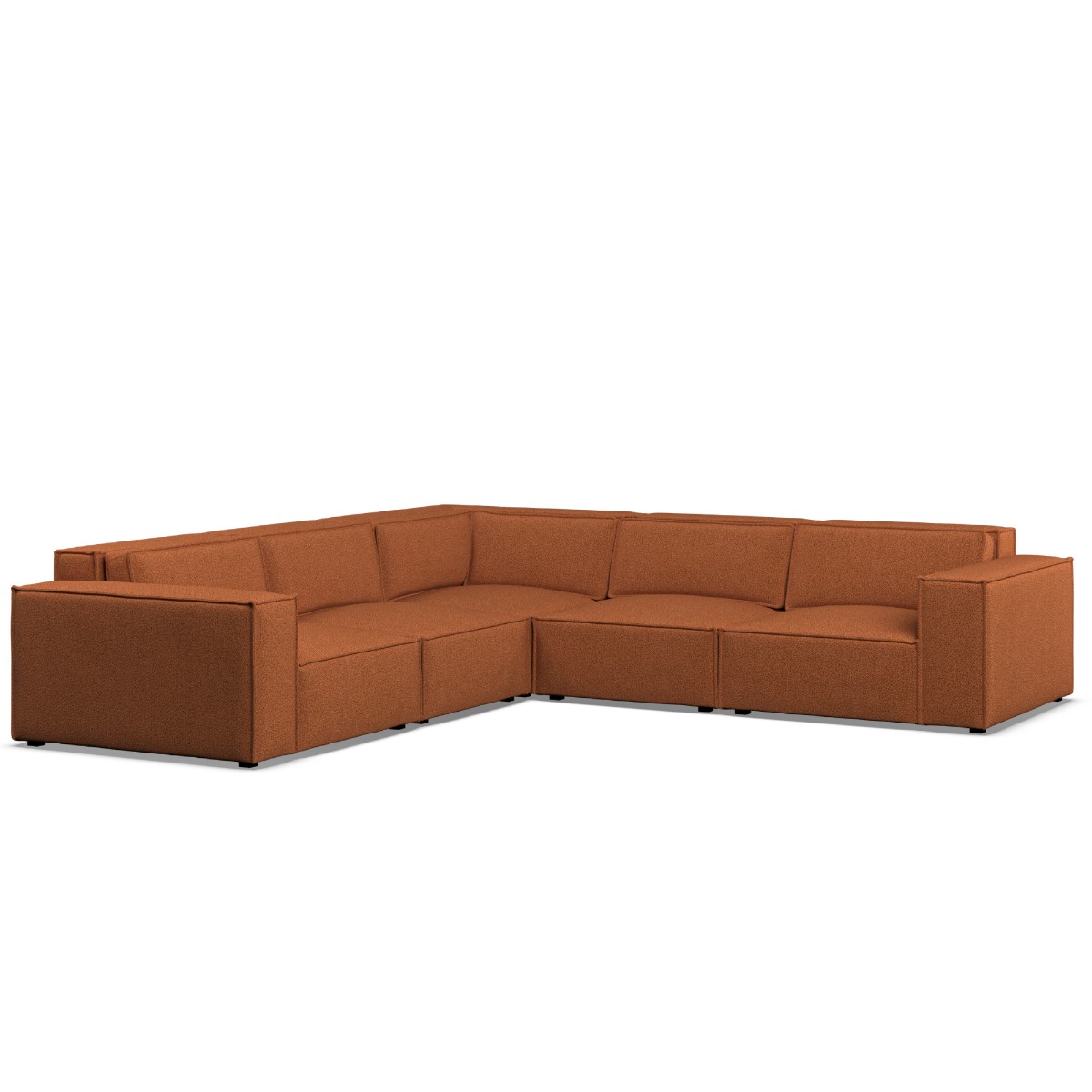 Corner Sofa - LUCCA Fabric 5 Seater Right Hand Facing Terra - Edgbaston Living