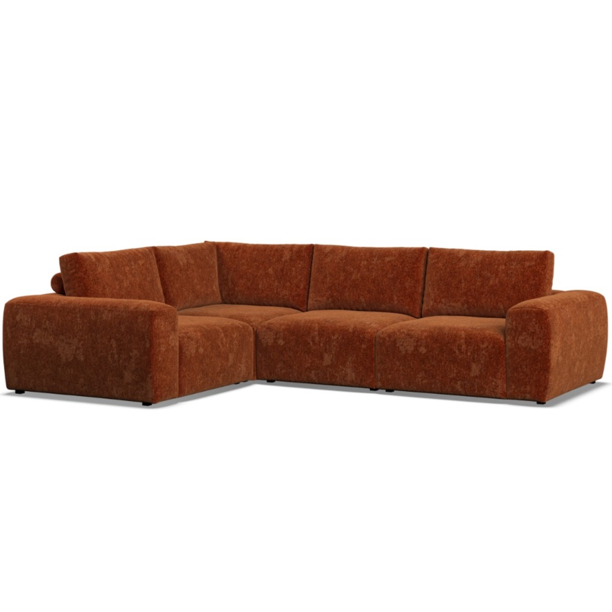 Corner Sofa - GRAZ Fabric 4 Seater Right Hand Facing - Deep Terra - Edgbaston Living