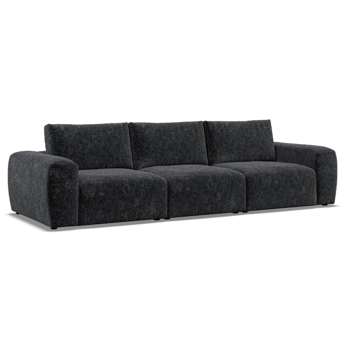 3 Seater Sofa - GRAZ Fabric Black - Edgbaston Living