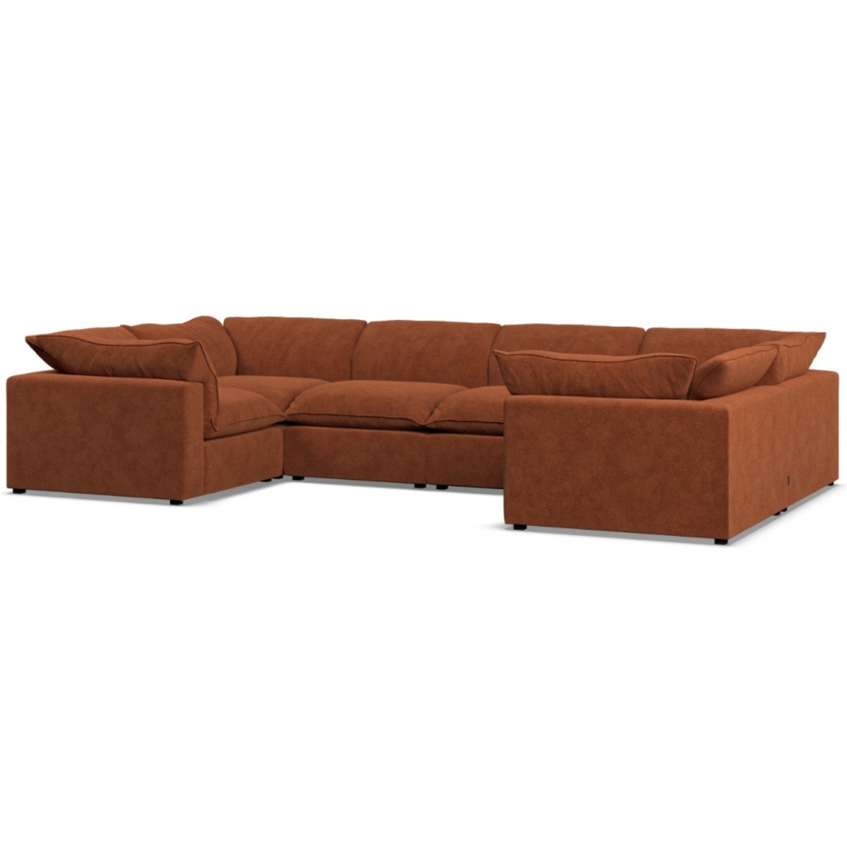 Corner Sofa - PUEBLA Fabric 6 Seater U Shaped - Saffron - Edgbaston Living