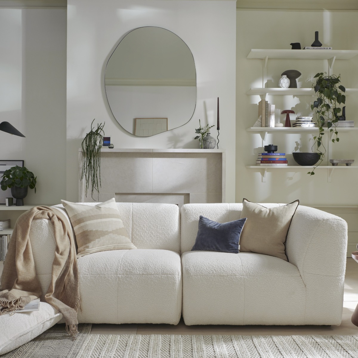 2 Seater Sofa - ESSAOUIRA Fabric Coconut Milk - Edgbaston Living