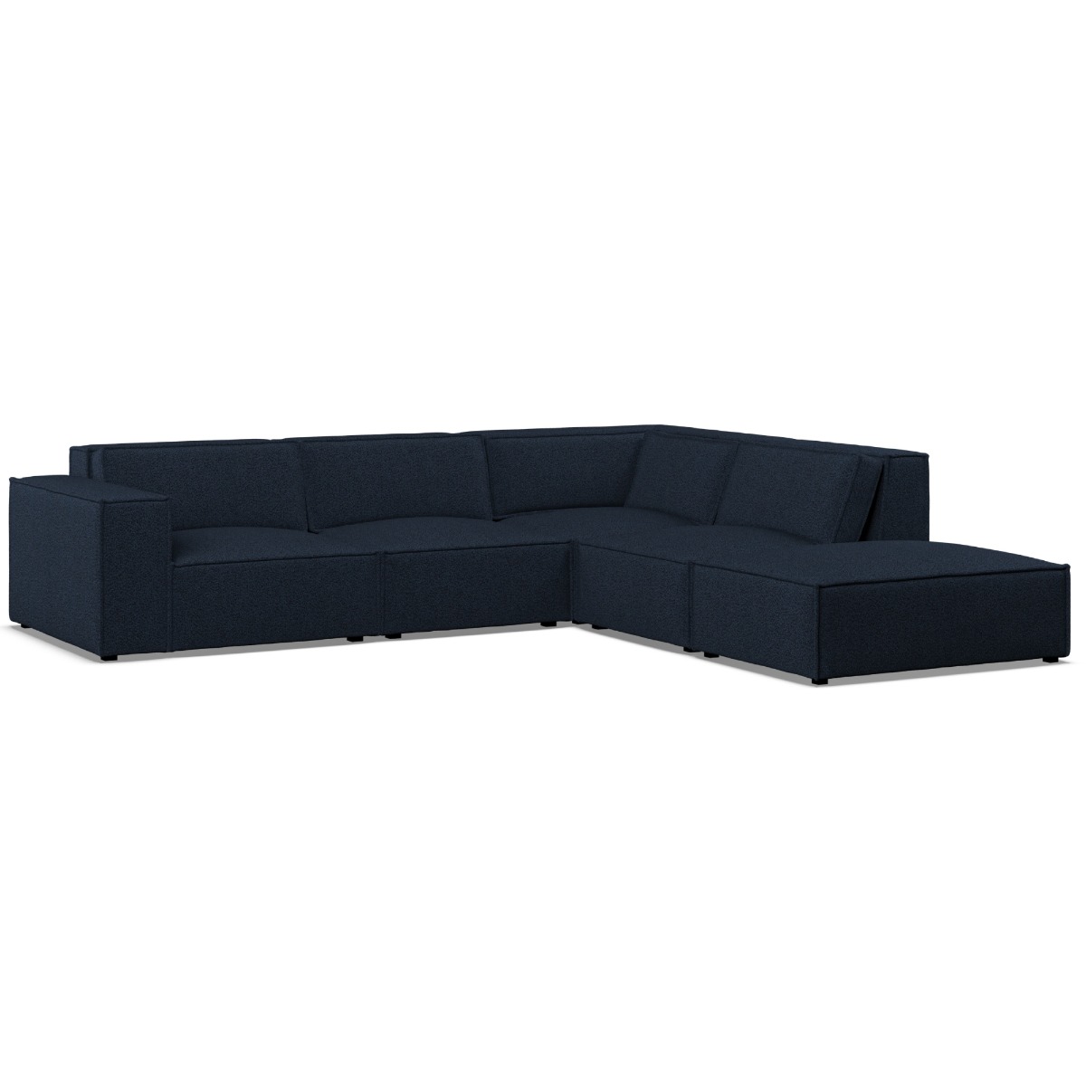 Corner Sofa - LUCCA Fabric 5 Seater Left Hand Facing - Deep Blue - Edgbaston Living
