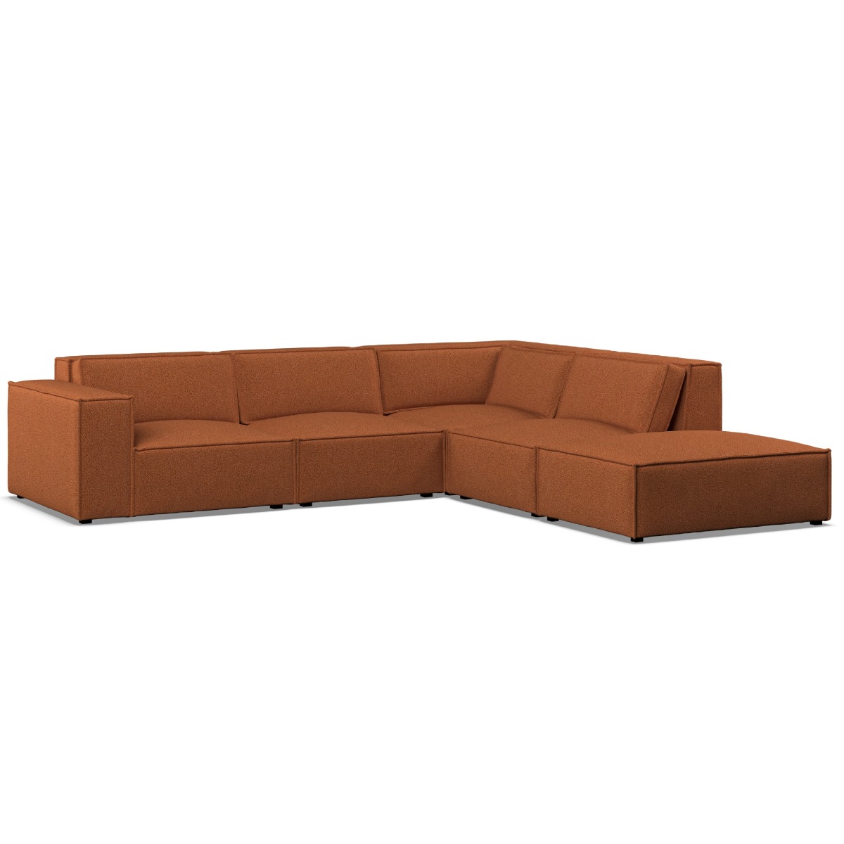 Corner Sofa - LUCCA Fabric 5 Seater Left Hand Facing - Terra - Edgbaston Living