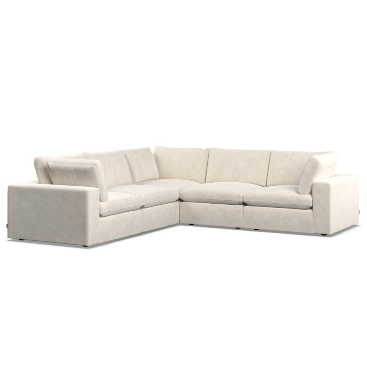 Corner Sofa - OBLAK Fabric 4 Seater Right Hand Facing Cotton - Edgbaston Living