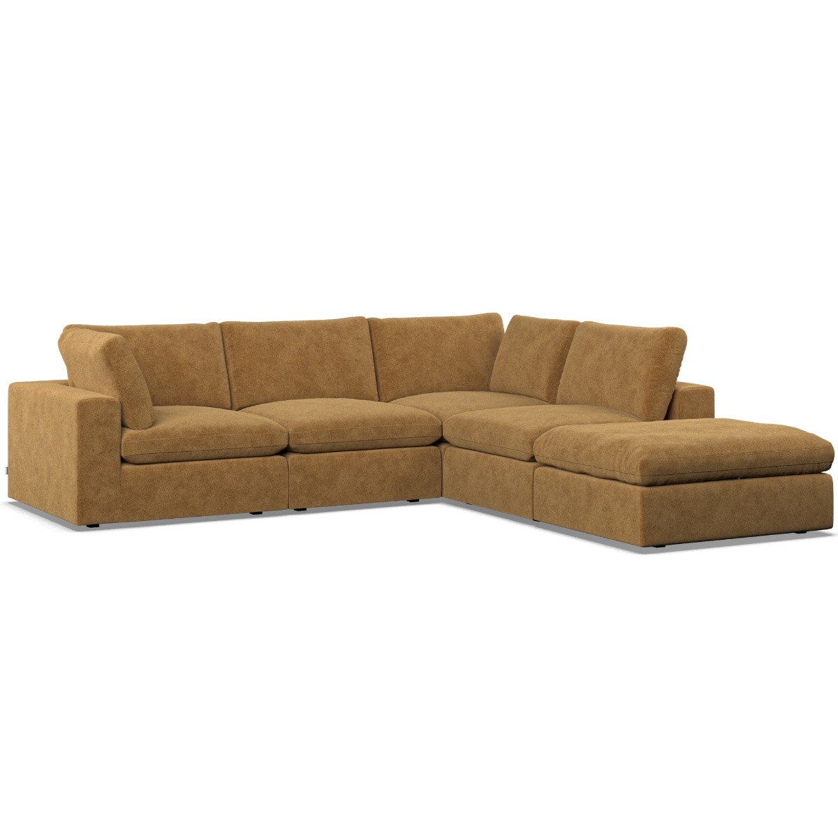 Corner Sofa - OBLAK Fabric 4 Seater Left Hand Facing - Amber - Edgbaston Living