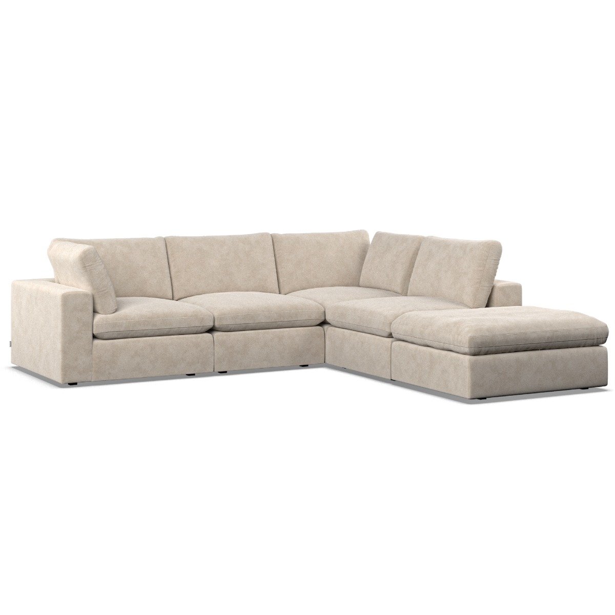 Corner Sofa - OBLAK Fabric 4 Seater Left Hand Facing - Eggshell - Edgbaston Living