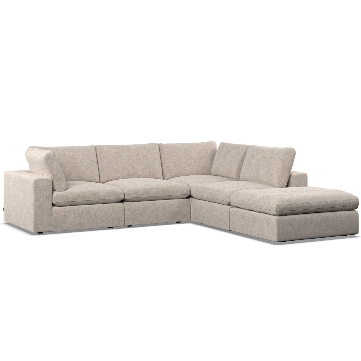 Corner Sofa - OBLAK Fabric 4 Seater Left Hand Facing - Fossil - Edgbaston Living