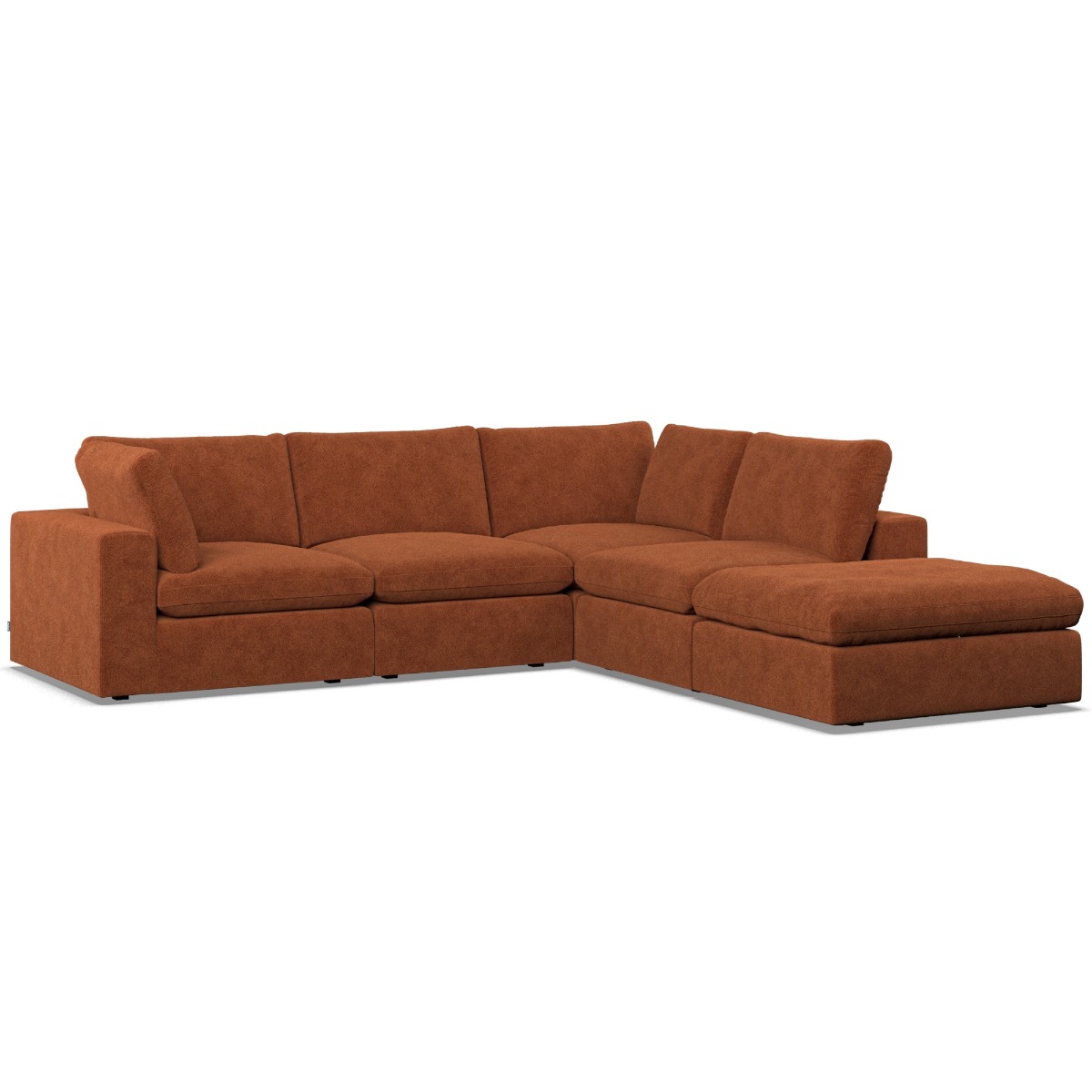 Corner Sofa - OBLAK Fabric 4 Seater Left Hand Facing - Saffron - Edgbaston Living