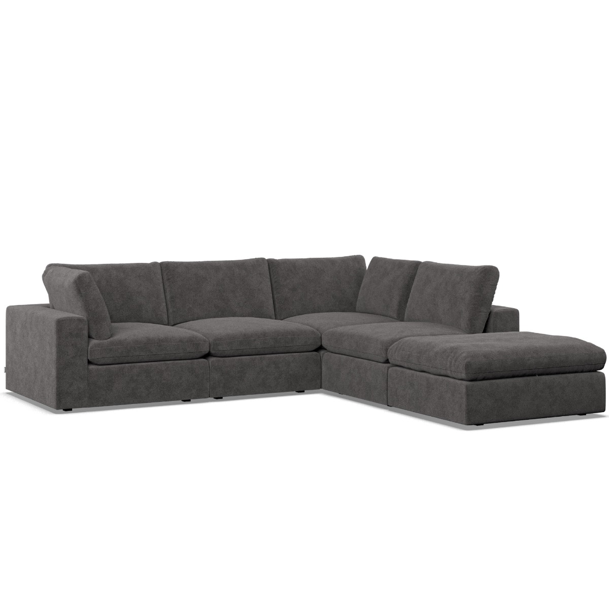 Corner Sofa - OBLAK Fabric 4 Seater Left Hand Facing - Slate - Edgbaston Living