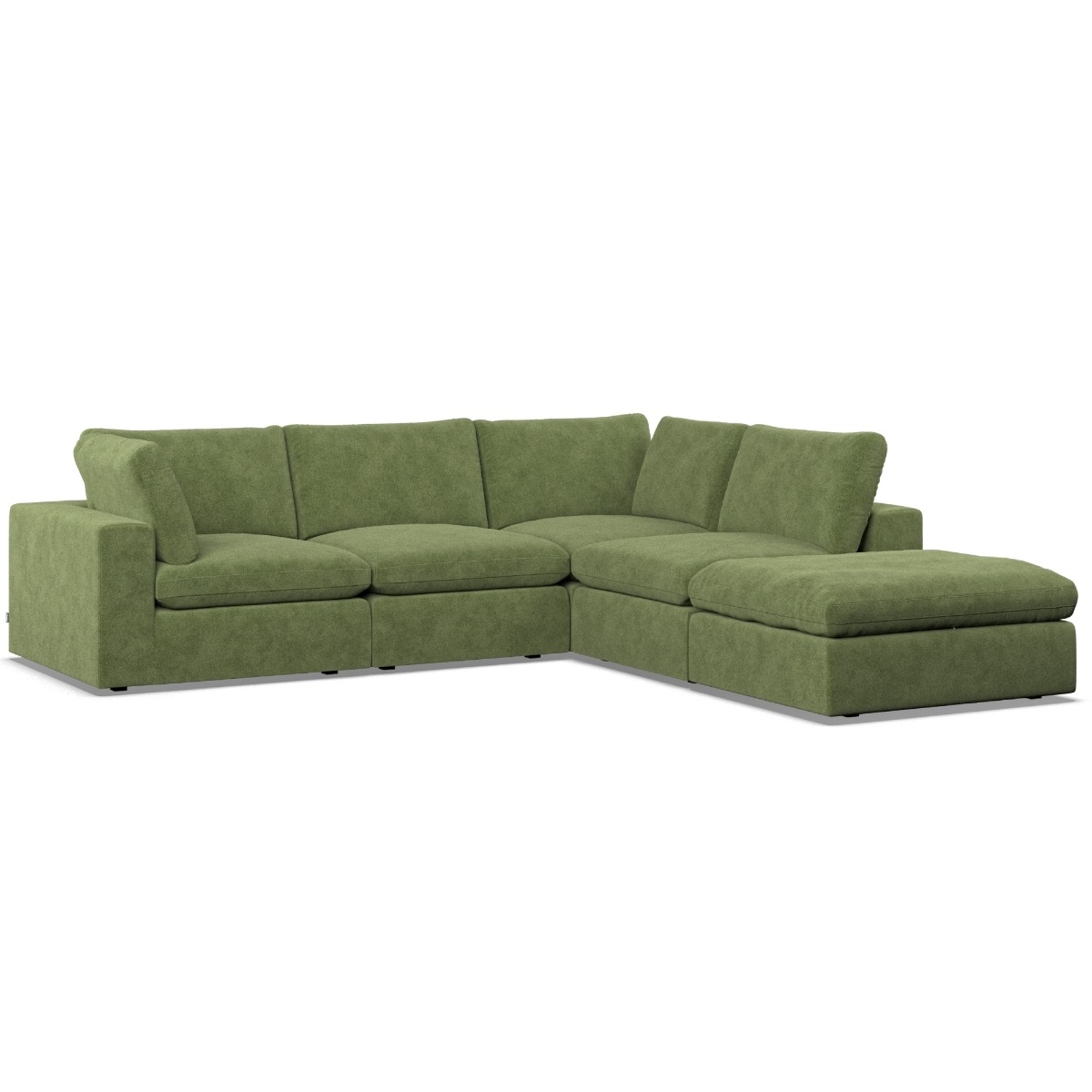 Corner Sofa - OBLAK Fabric 4 Seater Left Hand Facing - Verde - Edgbaston Living