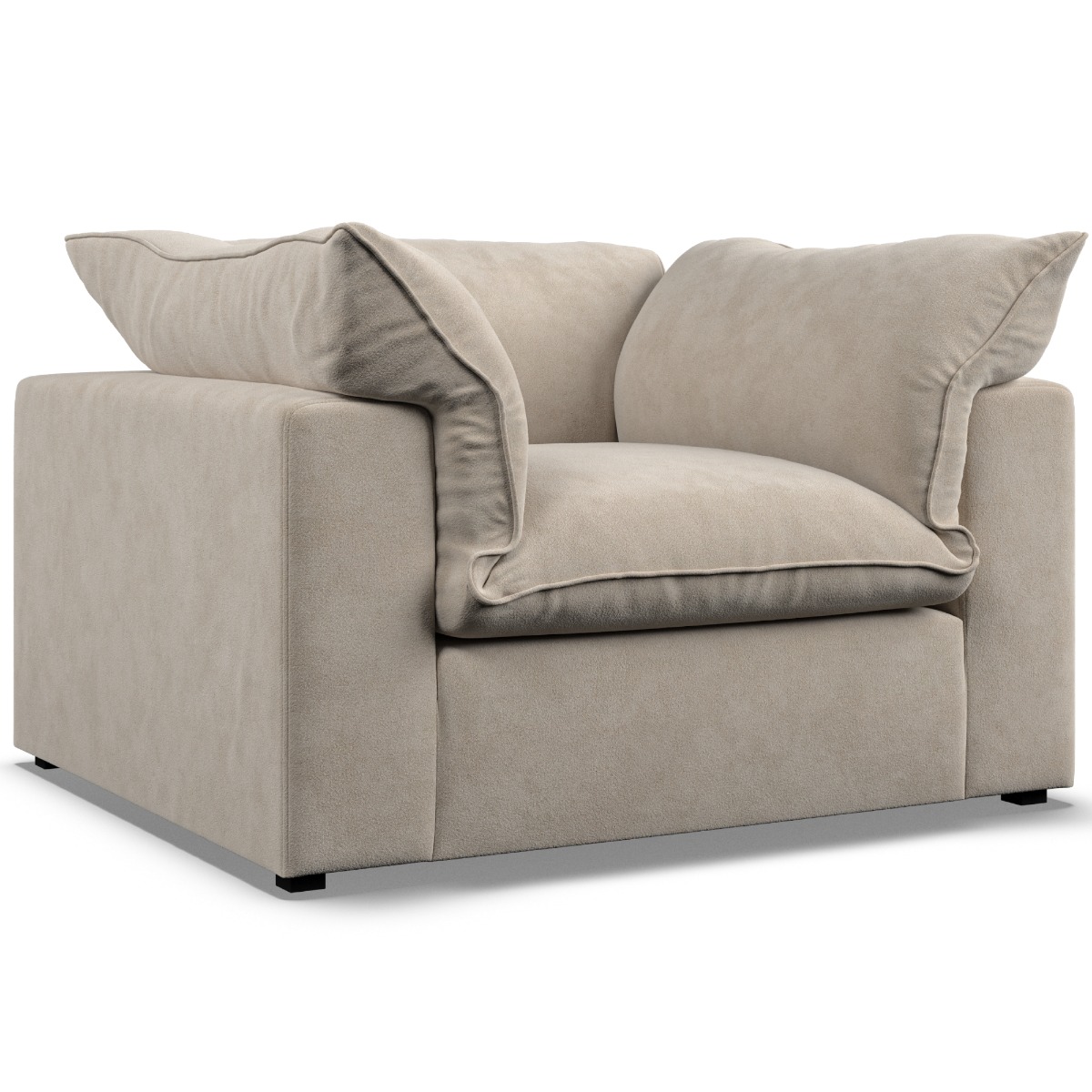 Armchair - PUEBLA Fabric Eggshell - Edgbaston Living