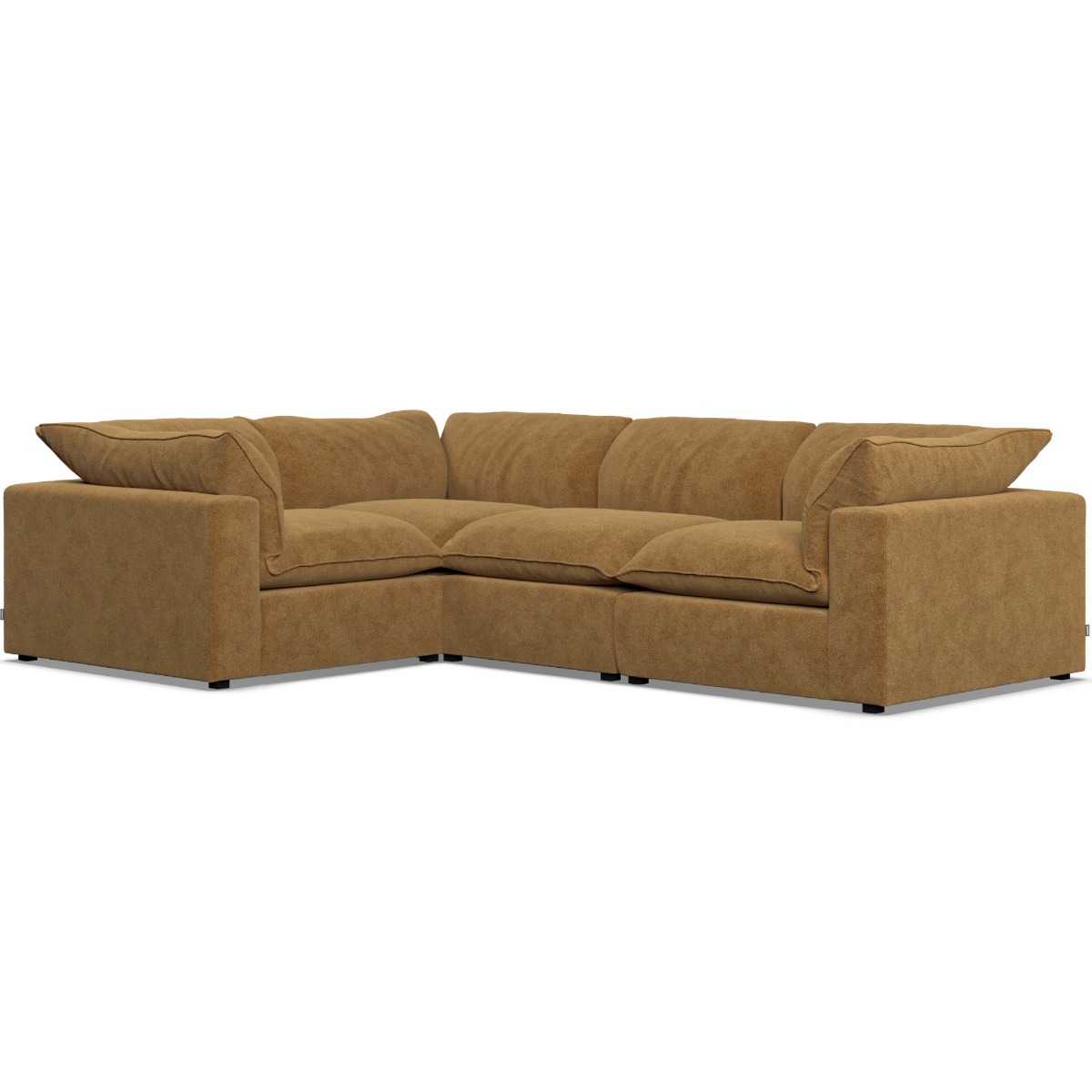 Corner Sofa - PUEBLA Fabric 3 Seater Right Hand Facing Amber - Edgbaston Living